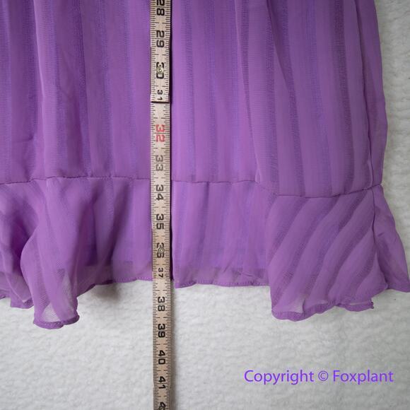 Hutch Anthropologie A Line Dress Pleated Short Sleeve V Neck Purple,‎ size XL - Picture 6 of 15
